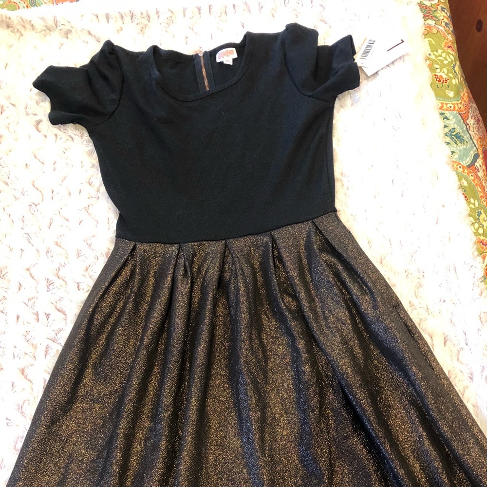 NWT Lularoe Elegant Amelia dress black/gold